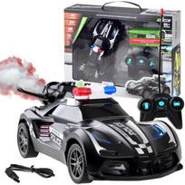 Policijos automobilis su nuotolinio valdymo pultu ir efektais