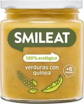 Vakarienė stiklainyje Smileat Ekologiškos daržovės su Quinoa Vege Po 6M 230G