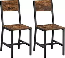 VASAGLE valgomojo kėdė, metalinis rėmas, 2 vnt., industrinio stiliaus