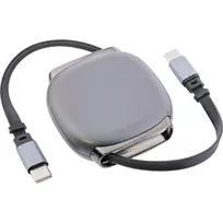 USB-C laidas InLine 35850, 100W galios tiekimas, 0,80 m, juodai pilkas