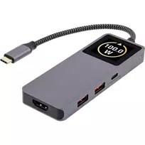 USB-C sąsajų centras InLine 35392D USB 3.2 Gen 2 Type-C į HDMI, USB-A, USB-C 10000Mbit/s Pilka