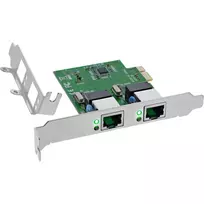 Tinklo plokštė InLine 51128K Dvigubas Gigabit 2x RJ45 PCIe x1