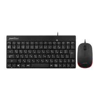Perixx PERIDUO-212 DE, mini USB klaviatūros ir pelės rinkinys, juodas