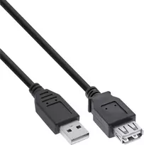 USB 2.0 ilginimo kabelis InLine B-34610B USB-A (vyriškas) į USB-A (moteriškas), juodas, 100 vnt. pakuotė