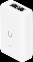 Ubiquiti U-POE+ adapter 30W, powers UniFi PoE+ devices, reduce dependency on PoE switch power, Contains RJ45 data input, AC cable with earth ground, and PoE+ output