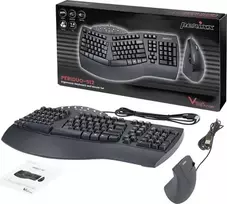Perixx PERIDUO-512 DE B belaidė klaviatūra ir pelė, ergonomiškas rinkinys QWERTZ, juoda (12321)