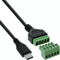 InLine 92504E laidas USB-C / gnybtų blokas, 5 kontaktų, juodas, žalias