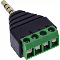 InLine 92504J laidas jungtis 3.5 mm 4 kontaktų TRRS / gnybtų blokas 4 kontaktai Juoda, Žalia