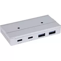 InLine 35395M USB 3.2 Gen 2 (3.1 Gen 2) Type-C 4 prievadų magnetinis šakotuvas, 10Gbit/s, sidabrinis