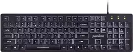 Perixx PERIBOARD-317 DE B belaidė klaviatūra vokiškas QWERTZ išdėstymas, juoda su apšvietimu (PERIBOARD-317 DE B)