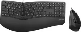 Perixx PERIDUO-505B, DE, klaviatūros ir pelės rinkinys, USB laidas, ergonomiškas, juodas (PERIDUO-505B)
