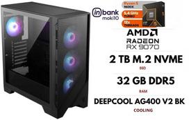 GameRoom Stacionarus kompiuteris | RYZEN 5 9600X, DDR5 32GB 6000MHz, NVME M.2 SSD 2TB, RX 9070