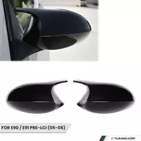 M style Veidrodėlių Dangteliai, komplektas skirtas BMW E90 / E91 (05-08), juodi blizgūs