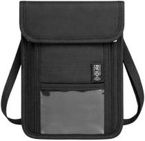 Edibazzar Juodas kelioninis maišelis pasų dokumentams, vandeniui atsparus RFID dėklas