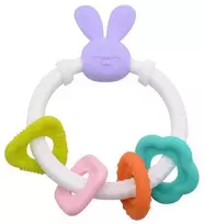 Bocioland Sensory Teether silikoninis zuikis su pakabukais 0m+