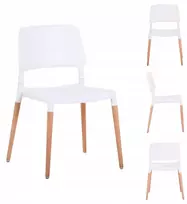 Fromm & Starck Home Select TARCENTO moderni kėdė, balta + medinės kojos