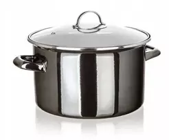 Banquet EMALINIS PUODAS 26cm 6L SU DANGIU BANKETAS METALINIS Juodas