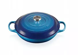 Tradicinis apvalus ketaus puodas Le Creuset 3,5 L 30 cm mėlynas