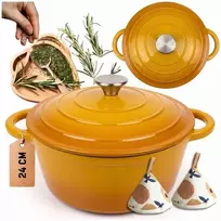 Atusa Emaliuotas ketaus puodas indukcinis orkaitės grilis HAGE 4L 24cm Garstyčios