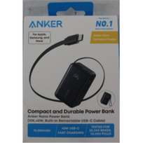 IŠPARDAVIMAS. | Anker Nano Power Bank 45W with Built-In Retractable USB-C Cable | A1638H11 | 10000 mAh | Black | DEMO | A1638H11SO