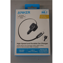 IŠPARDAVIMAS. Anker Nano Car Charger (75W, USB-C Port, Built-In Retractable USB-C Cable) | Anker Nano Car Charger (75W, USB-C Port, Built-In Retractable USB-C Cable) | DEMO | A2738HA2SO