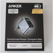 IŠPARDAVIMAS. Anker Prime Charger, 3 Ports, Silver | Anker Prime Charger, 3 Ports, 160W, Silver | DEMO | A2687341SO