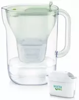 Vandens filtravimo ąsotis BRITA Style Eco 2.4L, žalios spalvos su 2x MAXTRA PRO filtrais +DOVANA Brita gertuvė