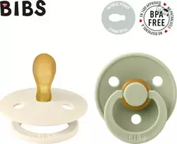 BIBS Color čiulptukas kūdikiui 2 vnt Round Rubber 0m+ Ivory/Sage