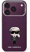 Dėklas Karl Lagerfeld case for IPHONE 18 Pro/ 17 Pro compatible with MagSafe (Smooth Ikonik Sketch) burgundy