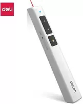 Valdymo pultelis, lazerinė rodyklė DELI USB, raudonas lazeris iki 100m, baltos spalvos
