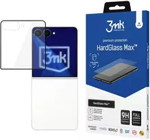 Grūdintas stiklas 3MK HardGlass Max, skirtas Samsung Galaxy Z Flip 8 (priekinis), juodas