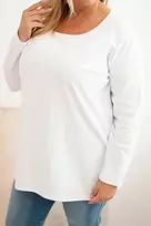 Moteriška Plus Size palaidinė su laiveliu, balta