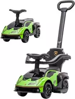 Paspiriama mašinėlė „Lamborghini“ su stūmimo rankena, žalia ir juoda, 86,5 × 40 × 89,5 cm