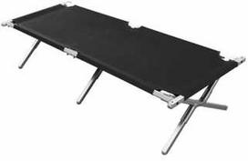 Sulankstomas gultas BasicNature Alu-Campbed, 210x66cm, Juodas
