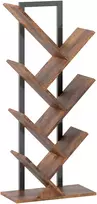 Aosom Medžio formos knygų lentyna su 7 lygiais, 50 x 24 x 109 cm, rustikaliai ruda