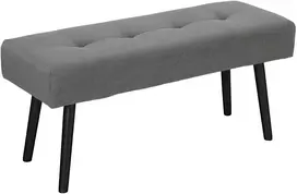 Aosom Minkšta suoliukas su corduroy apmušalu, pilka, 100 x 36 x 45 cm