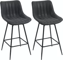 Aosom Pasukamos baro kėdės su atlošais, 2 vnt., sėdynė 68 cm, juodos