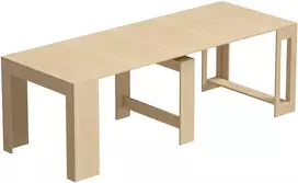 Aosom Ištraukiamas valgomojo stalas mažoms erdvėms, šviesiai rudas, 48–240 cm