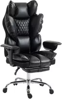 Aosom Vadovo biuro kėdė iš dirbtinės odos, juoda, iki 180 kg, 80 x 67 x 122-130 cm