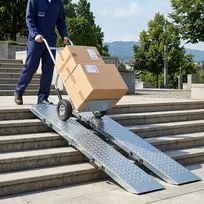 Promotion Sulankstomos pakrovimo rampos, 2 vnt., sidabrinės, 400 kg