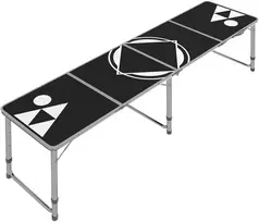 Aosom Sulankstomas stovyklavimo stalas, lengvas, reguliuojamo aukščio, aliuminio rėmas, juodas, 240 x 60 x 54/62/70 cm