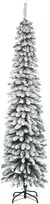 Aosom Dirbtinė Kalėdų eglė su sniego efektu, siauras dizainas, 210 cm, žalia/balta