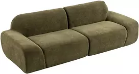 Aosom Trivietė sofa, apvali, berėmė, tamsiai žalia, 244 x 95 x 70 cm