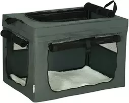 Aosom Sulankstoma gyvūnų transportavimo dėžė, pilka, 60 x 42 x 42 cm, katėms ir šunims iki 4kg