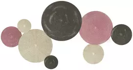 Pakabinamas šviestuvas Aosom Sienos dekoro rinkinys, 8 metalo diskai, bronzinė, oranžinė, geltona, 110 x 58 x 7 cm