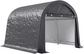 Aosom Sandėliavimo tentas sodui, plieno rėmas, pilkas, 3 x 3 x 2,35 m