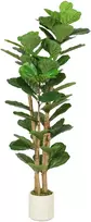 Aosom Dirbtinis lyralapis fikusas vazone su 71 lapu, 150 cm