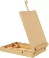 Aosom Stalinė molbertų dėžė iš buko medienos, sulankstoma, natūrali, 27 x 41,5 x 74,5 cm