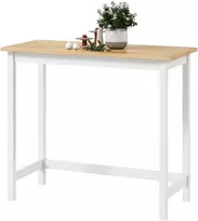 Aosom Baro stalas, 108 x 48 x 91 cm, ąžuolo imitacija, balta