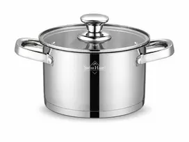 Swiss Haus SH-EC18 18 cm Stainless Steel Puodas with Glass Lid